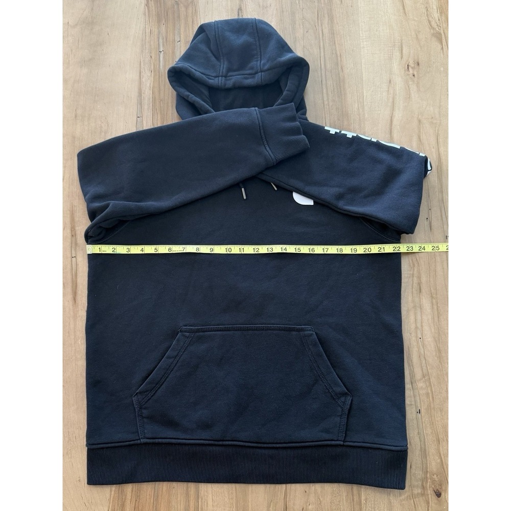 Womens Carhartt Size Large 12-14 Logo Sleeve Hoodie Black Relaxed Fit Sweatshirt - Picture 11 of 11